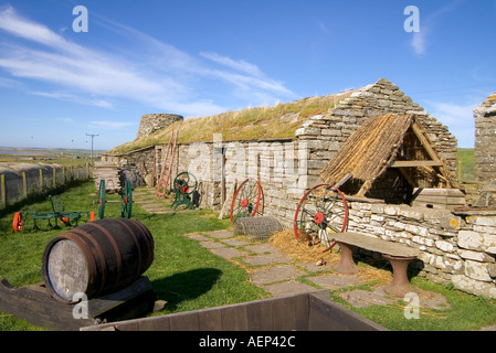 Dh Farm Museum CORRIGALL ORKNEY gallina casa colonica edifici whisky canna patrimonio agricolo Foto Stock