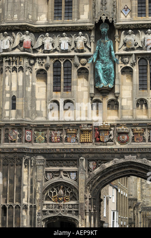 Dettaglio del cancello di Christchurch Cattedrale di Canterbury Kent England Foto Stock