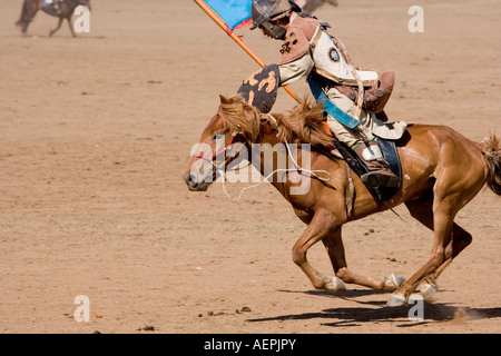 Cavallo al galoppo in Gengis Khan mostra la Mongolia Foto Stock