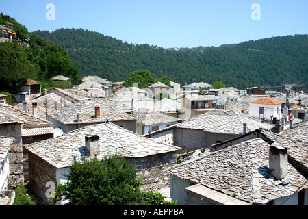 Vista sul tetto Thassos Grecia Foto Stock