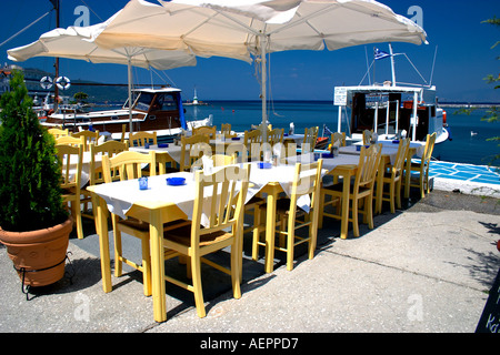 Taverna Limenas Thassos Grecia Foto Stock