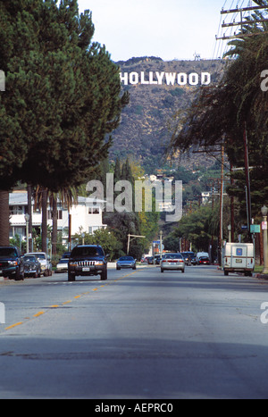 Hollywood Sign da LA STRADA Foto Stock