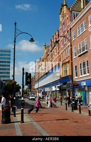 Vista di Broad Street Reading Berkshire England Foto Stock