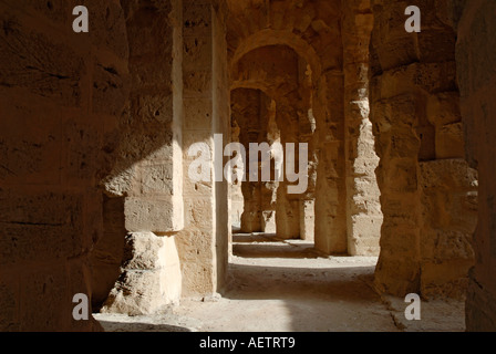 Il Colosseo romano di El Jem in Tunisia Foto Stock