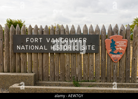 Ingresso a Fort Vancouver National Historic Site Vancouver Washington Foto Stock