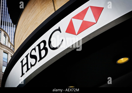 HSBC Bank filiale nella città di Londra Foto Stock