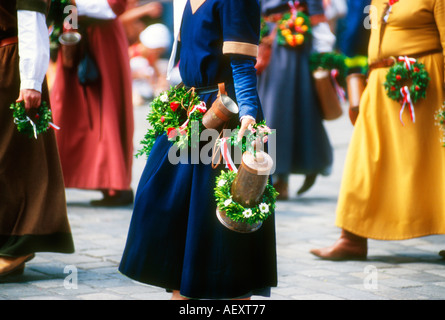 Sfilata di Landshut festival medievale Germania Hochzeit Foto Stock