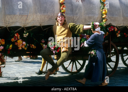 Sfilata di Landshut festival medievale Germania Hochzeit Foto Stock
