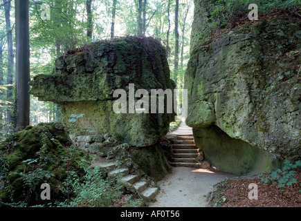 Sanspareil, Felsengarten, Sitz des Pan Foto Stock