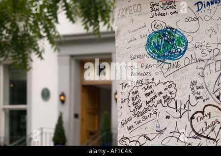 Graffiti al di fuori di Abbey Road Studios,Londra Foto Stock