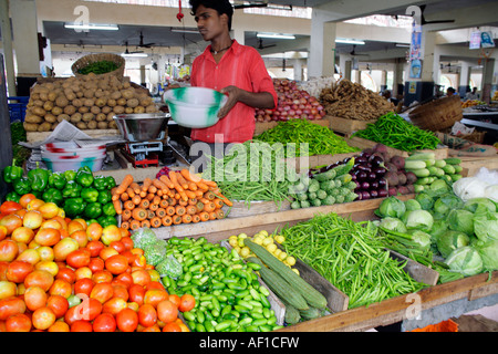 Greengrocery Margao nel nuovo mercato di Goa in India Foto Stock