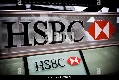 HSBC Bank filiale nella città di Londra Foto Stock