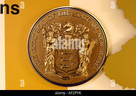 Il grande sigillo dello stato del New Jersey Corazzata USS museum Foto Stock