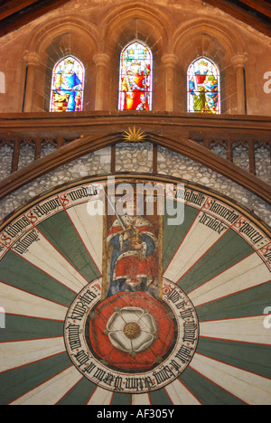 La tavola rotonda, il Great Hall, Winchester, Hampshire, Inghilterra, Regno Unito Foto Stock