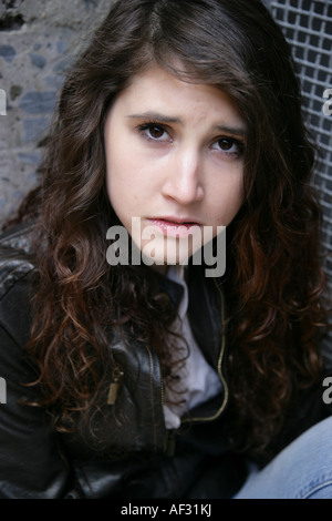 Donna triste che un colpo di essere frainteso o depressione Foto Stock