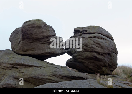 'L'Wain pietre' all' Bleaklow testa 'sul 'Pennine Way 'nel Derbyshire "Gran Bretagna" Foto Stock
