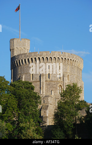 La torre circolare, il Castello di Windsor, Windsor, Berkshire, Inghilterra, Regno Unito Foto Stock