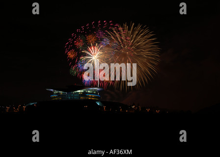 Fuochi d'artificio concorso al Putra Jaya, Malaysia Foto Stock