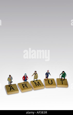 La povertà nella terza età Foto Stock