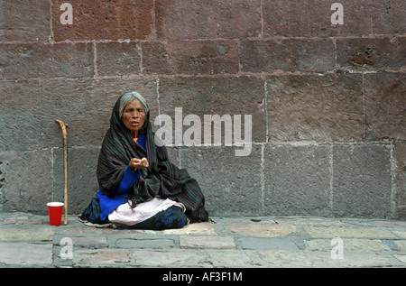 Mendicante cieco, Messico, San Miquel de Allende Foto Stock