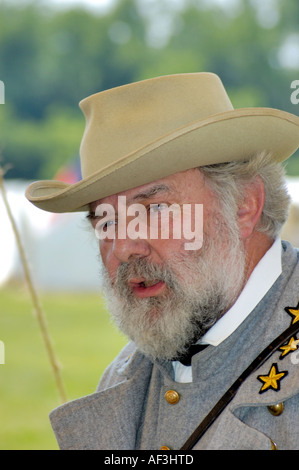 Generale confederato Robert e Lee reenactor Foto Stock