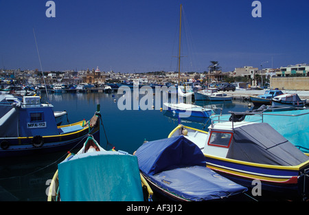 Marsaxlokk Marina Malta Foto Stock