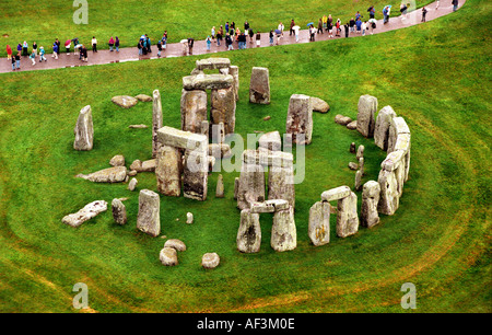 Vista aerea di Stonehenge WILTSHIRE REGNO UNITO Foto Stock