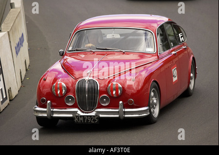 MkII Jaguar Classic Street Racing Dunedin Isola del Sud della Nuova Zelanda Foto Stock