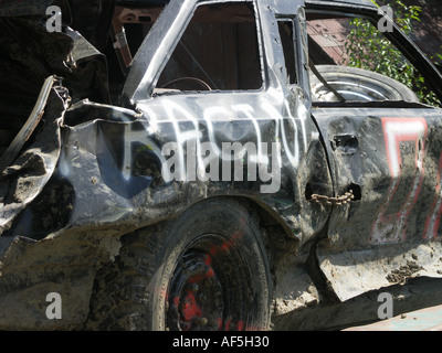 Scatafascio Race Car Foto Stock