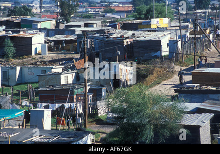 In capanne all'township Nyanga a Città del Capo in Sud Africa Foto Stock