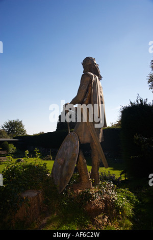 King Alfred statua, Shaftesbury Abbey, Shaftesbury, Dorset, England, Regno Unito Foto Stock