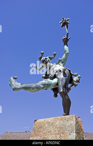 Statua di bronzo di nobile jester Stratford Upon Avon Warwickshire, Regno Unito Foto Stock