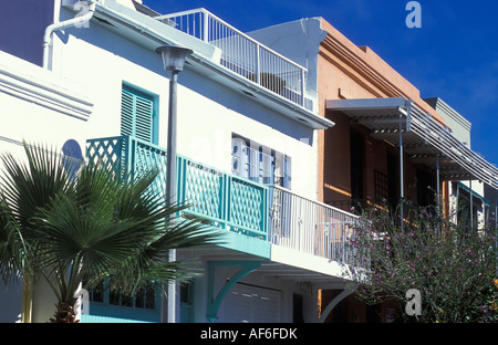 Tipiche Case in Loader Street a De Waterkant distretto a Città del Capo in Sud Africa Foto Stock