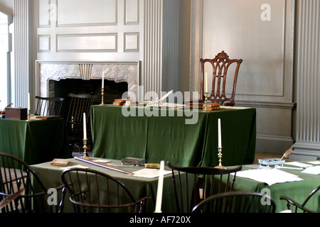 Una vista da est Camera presso Independence Hall di Filadelfia negli Stati Uniti dove la dichiarazione di indipendenza è stato firmato Foto Stock