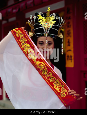 Cina Hong Kong. La cultura cinese. La donna nella dinastia Tang abito. Foto Stock