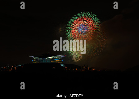 Fuochi d'artificio concorso al Putra Jaya, Malaysia Foto Stock