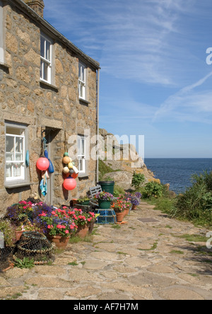 Fisherman's cottage, Penberth Cove, Cornwall Foto Stock