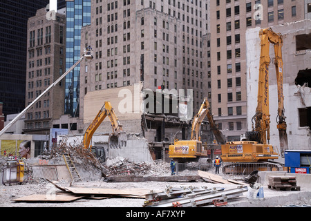 Demolizione nel centro cittadino di Toronto in Canada Foto Stock