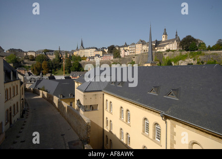 Città di Lussemburgo, vista sul quartiere storico, Europa Foto Stock
