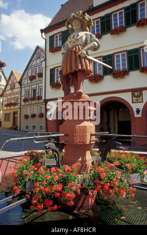 Weil der Stadt, mercato, fontana, Baden-Wuerttemberg, Germania, Europa Foto Stock