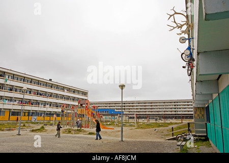 Nuuk, Greenlands Capitale. Una città di contrasti, Groenlandia Foto Stock