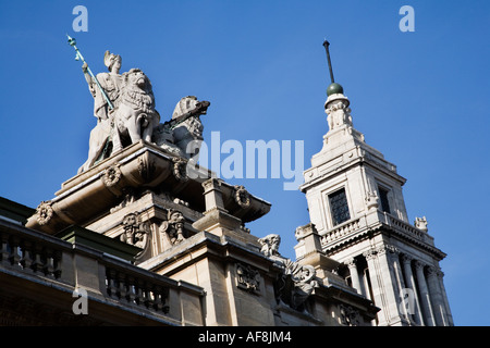 La scultura dettagli su The Guildhall Kingston upon Hull East Yorkshire Inghilterra Foto Stock