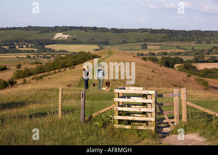 Coppia giovane pochi cani su Ivanhoe Beacon Foto Stock