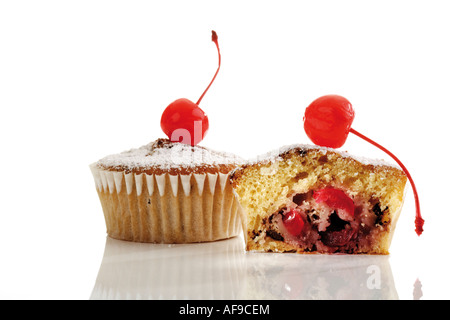 Ciliegia muffin, close-up Foto Stock