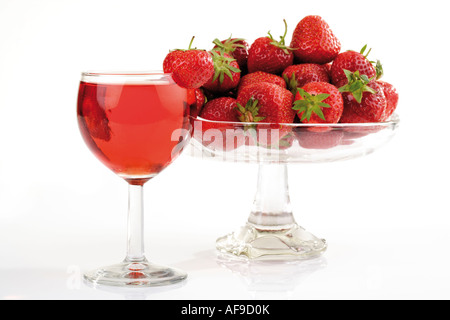 Le fragole e il vino Foto Stock