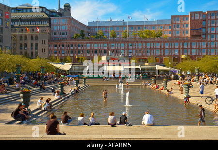 Kungsträdgården nel centro di Stoccolma Svezia UE Foto Stock