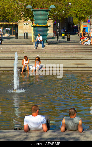 Kungsträdgården nel centro di Stoccolma Svezia UE Foto Stock