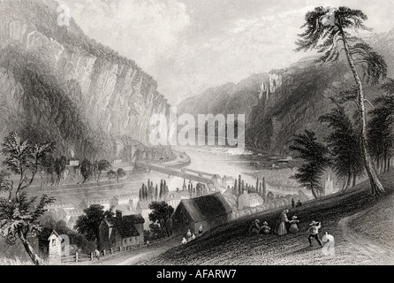 Harpers Ferry, Jefferson county, West Virginia, USA, dal lato Potomac. Foto Stock