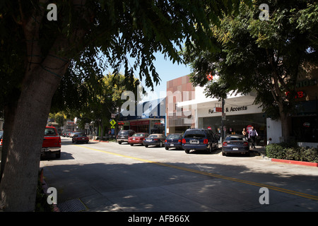 Tree appesa sopra San Fernando Blvd. Burbank San Fernando Valley di Los Angeles in California Foto Stock