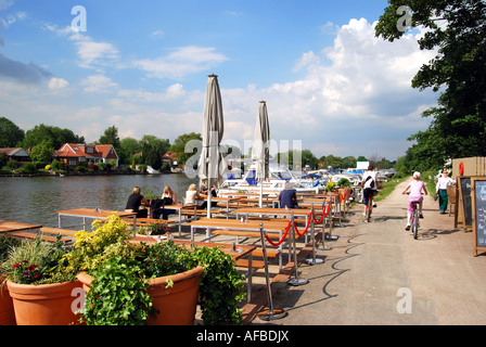 Il Tamigi vista del fiume, Walton-on-Thames, Surrey, England, Regno Unito Foto Stock